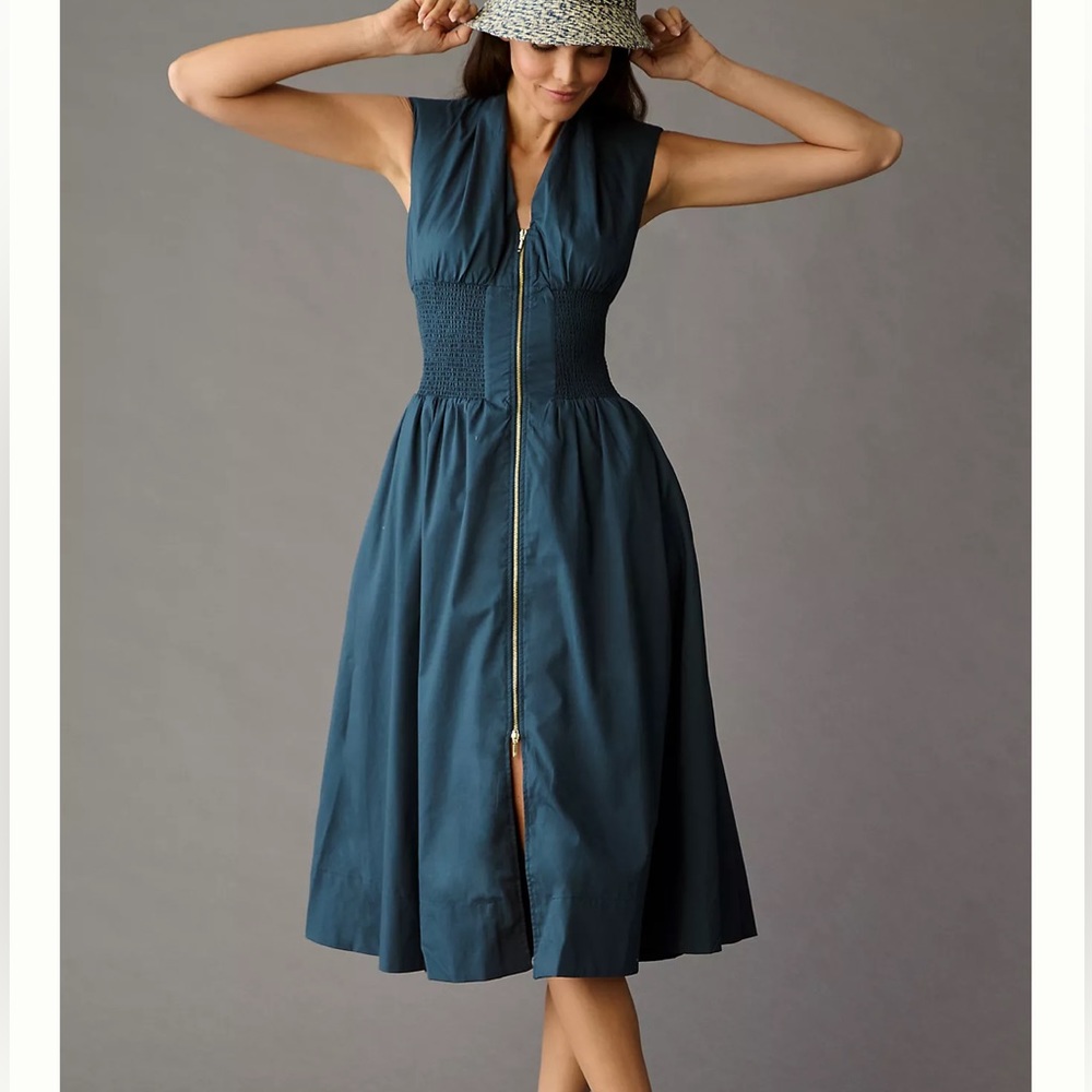 ISO maeve be anthropologie smock-waist zip-up dress